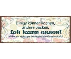 Schatzmix Spruch Einige können Kochen, andere backen Metallschild Wanddeko 27x10 cm tin Sign Blechschild, Blech, Mehrfarbig