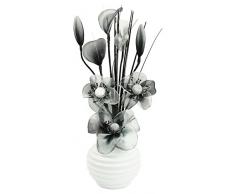 Flourish 794903-813 32 cm, Kunstblume, in Vase, WeiÃ/Schwarz