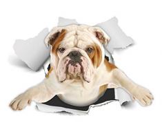 Winston & Bear 3D Hund Aufkleber - 2er-Pack - British Bulldog Aufkleber für Wand, Kühlschrank englische Bulldogge