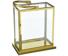 Deco 79 70068 Edelstahl und Glas Kerze Laterne, Golden/transparent