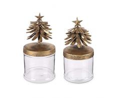 K&K Interiors 53716A Vorratsdosen mit Metallbaum, 2 Stück