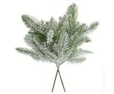 Jasming Künstliche Tannenzweige, künstliche Blätter, Zapfen, Blumensträuße für Weihnachten, Verzierung, Urlaub, Dekoration, 2 Stück Style C