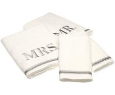 Avanti Mr and Mrs Handtuch-Set, 4-teilig 4-Piece Towel Set weiß