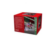 Konstsmide, 4200-000, LED Szenerie Weihnachtsmann im Flugzeug, mit Animation, Geräuschsensor und 2 min Timer, 8 kalt weiße Dioden, batteriebetrieben, Innen