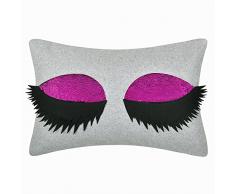 jw Lange Wimpern Kissen wendbar Pailletten Deko Wolle Überwurf Kissen Home Sofa Auto Hochzeit Kopfkissen, Wolle und Wollgemisch, hot pink, 12x20 Inch