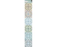 Plage Smooth - Tiles Fliesen stickerZementfliesen Blumen-AZULEJOS[6 Bogen 15 x 15 cm], Vinyl, Colorful, 15 x 0,1 x 15 cm