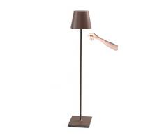 Zafferano Poldina Pro XXL - Dimmbare LED-Tischlampe und Stehlampe (150 cm / 81 cm / 69 cm), neue Kontaktladestation, EU-Stecker - corten