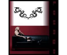 INDIGOS 4052166026529 Wandtattoo w144 Drachen, Spiegel, Fantasy Wandaufkleber 120 x 50 cm, violett