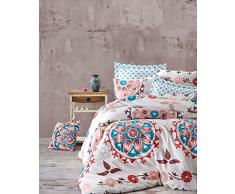 En Vogue King Size Steppdecke 240 x 220 cm Salmone Bianco Rosso Blu