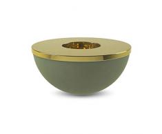Cooee Design Light Bowl Teelichthalter, Schüssel, Keramik, Green, Messing, 10 cm