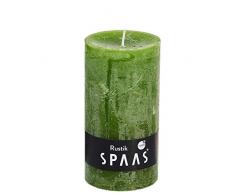 Spaas 8 Rustikale Stumpenkerzen ohne Duft, Paraffinwachs olivgrün, D 70 mm x H 130 mm