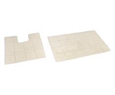 Rapport Fliesen Badematte und WC-Vorleger, Set, Baumwolle, Creme, 80 x 50 x 2 cm