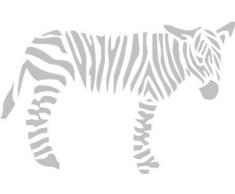INDIGOS 4250380595306 Wandtattoo W056 Zebra Afrika 80 x 52 cm, silber