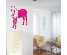 INDIGOS 4052166105330 Wandtattoo w527 Pferd / Pony Wandaufkleber, 96 x 69 cm, rosa