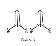 Haked Dekorativer Eisen Display Ständer, Schwarz Eisen Staffelei Teller Display Foto Halter Ständer, Zeigt Bild Rahmen, Kochbücher, Deko Teller, Tablets und Kunst 5 inch 2 Pack Black