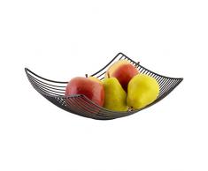 axentia Obstschale Obstkorb, Eisendraht, schwarz, ca. 31 x 10 x 23 cm