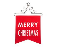 Pavillon Gift Company Banner mit Weihnachtsbaumaufhänger aus Metall, 35,6 x 40,6 cm, Rot