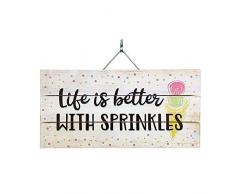 Imprints Plus Holzschild mit Lattenrost – 15,2 x 30,5 cm rustikales Landhaus-Wanddekoration, handgefertigt mit Kiefernholz, inkl. Aufhängung und Anleitung (in englischer Sprache) 12 x 6 All About Family