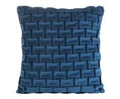 Eurofirany Kissenbezüge Kissenhüllen Couchkissenbezüge Sofakissenbezüge Dekorationskissen Doppelpack 2er Set Kopfkissenbezüge Dekokissen Sitzkissen Fellimitat, Marineblau, 45X45 cm, 2