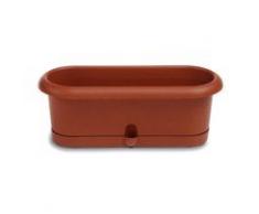 Stefanplast Blumenkasten aus Kunststoff, rechteckig, Farbe Coccio cm. 30