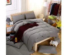 YAYIDAY Vibrant Bettwäsche Bettbezug-Set 3 Stück (1 Tröster Abdeckung, 2 Kissenbezügen) leicht Mikrofaser Steppdecke Fall Breathabke Hypoallergen Langlebig Queen grau