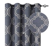 Vangao Vorhänge Morrokanischer Fliesendruck Vierfolie für Schlafzimmer Zimmer Verdunkelung 85% Verdunkelung Vorhänge für Wohnzimmer Thermoisoliert Fenster Vorhang Ösen Top Modern 84 L Blaue Fliese