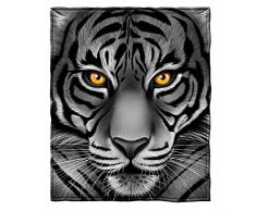 Dawhud Direct Weiß Tiger Face Fleece Überwurf Decke