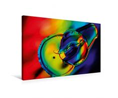 Premium Textil-Leinwand 90 x 60 cm Quer-Format Farbrausch mit Öl und Wasser 06 | Wandbild, HD-Bild auf Keilrahmen, Fertigbild auf hochwertigem Vlies, Leinwanddruck von Veronika Rix