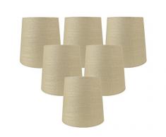 meriville Kronleuchter Lampenschirme, 4-Zoll von 12,7 cm von 12,7 cm, Wechselrahmen, Leinen, Maisgelb, 6er-Set