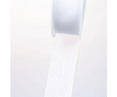 Deko und Band 53736 - Organzaband mit Webkante - 38mm 50m col. 01 Weiss - 53736-38-50-01