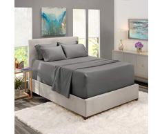 Nestl Bedding 6-teilige extra Tiefe Taschenlaken - Super Tiefe Bettlaken passend für 18 bis 24 Zoll Matratze - Hotel Ultra Deep Bettlaken Full dunkelgrau