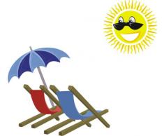 Indigos 4051719822632 Wandtattoo ME157 lachende Sonne Strand Beachparty Karibik Wasser 60 x 54 cm