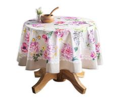 Maison dHermine Tischdecke aus 100 % Baumwolle für Küche, Esszimmer, Dekoration, Partys, Hochzeiten, Frühling und Sommer Round (63 Diameter) Bunt