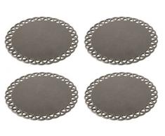 VIGAR Maid Glasuntersetzer aus SIlikon, Set 4 Stück, grau, 11.5x11.5x0.25 cm