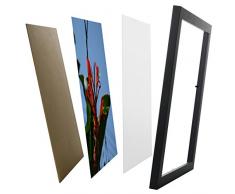 Uzifa 27,9 x 35,6 cm Bilderrahmen, Holz Ohne Glas Ohne Matte für Display Zertifikat/Foto/Bild für Wandhalterung Holz Schiene w51114g Schwarz