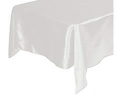 Tektrum 182,9 x 182,9 cm 182,9 x 182,9 cm Tischdecke, quadratisch, seidiger Satin – PREMIUM-Stoff – für Hochzeit Party Bankett Events Restaurant Küche Esszimmer Dekoration – Weiß Farbe