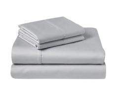 Luxuriösen Finish. Fadenzahl 500 Komfortables Schlafsofa Bettwäsche-Set, ägyptische Baumwolle, – Solide Farben (Queen Size alle Größe), baumwolle, silbergrau, Queen 60x74 Pocket Depth 6
