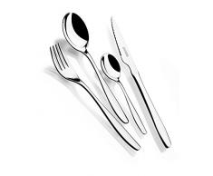 Monix Zurich - Besteck-Set, 75 Teile, Edelstahl 18/10, mit Steakmesser und Walnuss-Etui.