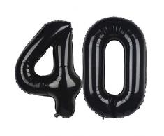 GAKA 101,6 cm Geburtstag Zahlen Luftballons Folienballon für Jahrestag Party Dekoration 40 schwarz