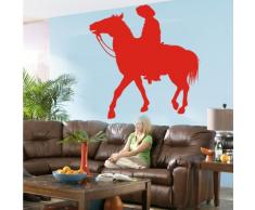 INDIGOS 4052166078917 Wandtattoo w456 Pferd Rodeo Wandaufkleber 120 x 118 cm, rot