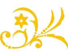 INDIGOS Wandtattoo, Vinyl, Gold, 160 x 99 x 1 cm