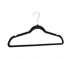 AmazonBasics – Kleiderbügel für Anzüge, beflockt, Schwarz/goldfarben, 50 Stück