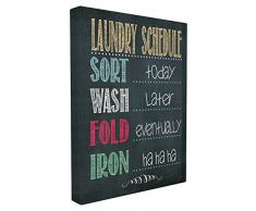 Stupell Home Decor Collection The Wäscheplaner Kreidetafel für Badezimmer Gemälde, über Leinwand gespannt 24 x 30