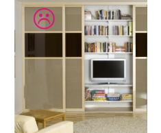 INDIGOS 4052166153980 Wandtattoo w706 unglücklich Lächeln Wandaufkleber 80 x 80 cm, rosa