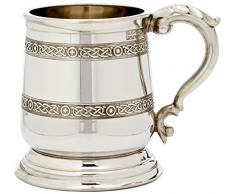 Edwin Blyde & Co George 111 mit Touch Abdrücke und Zwei keltische Drähte 1 Pint Bierkrug mit massivem Metall und Georgischer Griff, Zinn