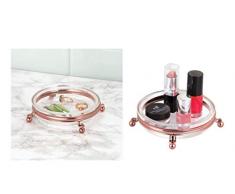 iDesign 65459EU York Lyra Seifenschale fürs Badezimmer Waschtisch, Küchenspüle, 11,4 x 0,254 x 3,6 cm, rotgoldfarben/durchsichtig, stahl
