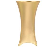 vidaXL 133560 2X Stretch Tischhusse Golden 60cm Stretchhusse Tischdecke Überzug Husse, Gewebe, Durchmesser (auf dem Tisch): 60 cm