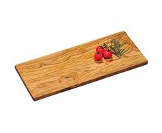 Kesper Schneidebrett 44x18x1,6cm aus Olivenholz, Holz, braun, 44 x 18 x 1.6 cm