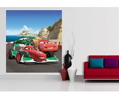 AG Design FTDxl 1929 Disney Cars, Papier Fototapete Kinderzimmer- 180x202 cm - 2 teile, Papier, multicolor, 0,1 x 180 x 202 cm