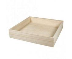 Rayher 62864505 Holz- Tablett für Dekozwecke, natur, 25 x 25 cm, Randhöhe 5 cm, Dekoschale, Dekotablett, Holzschale, FSC zertifiziert